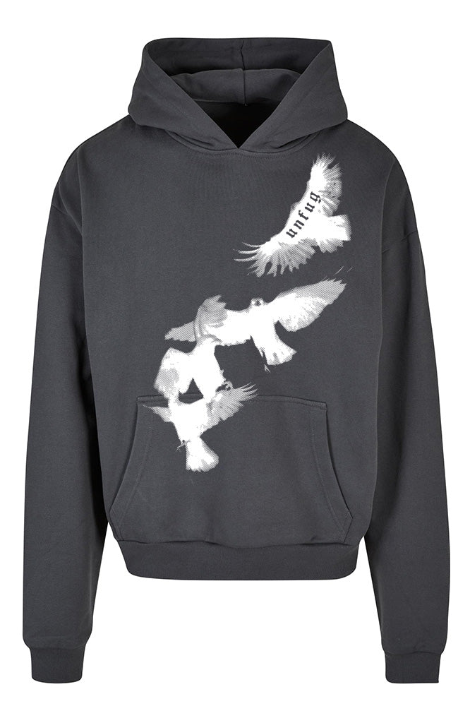 BIRDS OVERSIZE HOODIE GREY