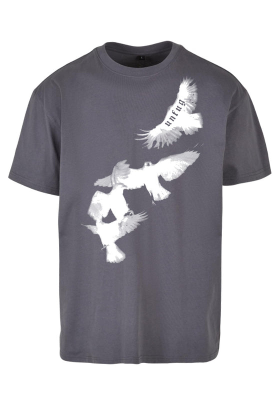 BIRDS OVERSIZE TEE GREY