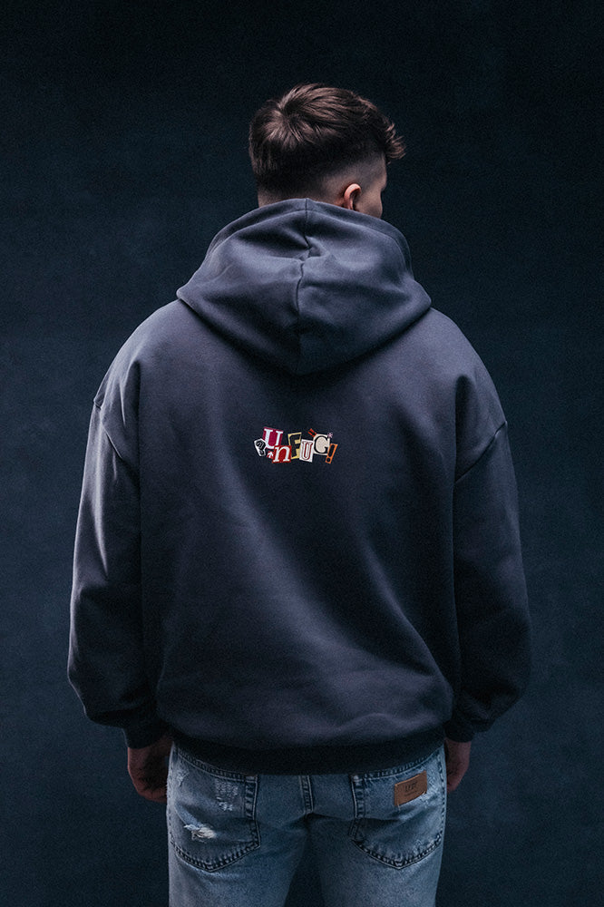 PATCH OVERSIZE HOODIE GREY