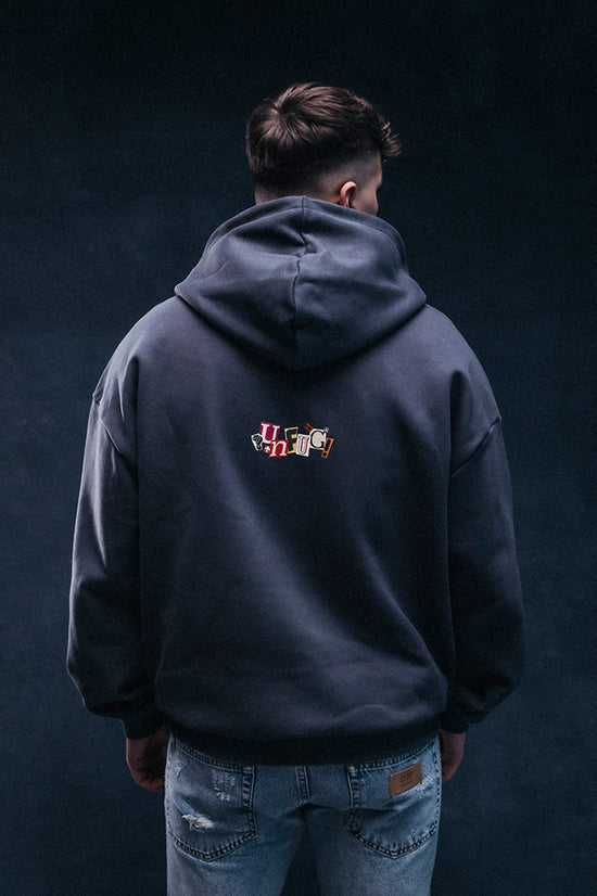 PATCH OVERSIZE HOODIE GREY
