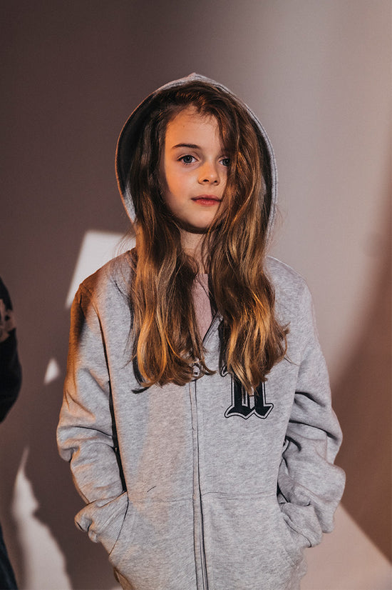 KIDS ZIP HOODIE GREY