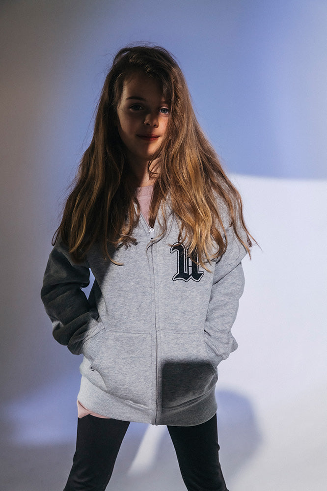 KIDS ZIP HOODIE GREY
