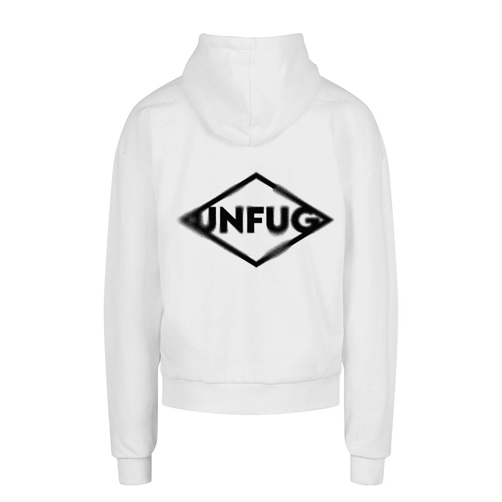 SQUARE OVERSIZE HOODIE WHITE - UNFUG
